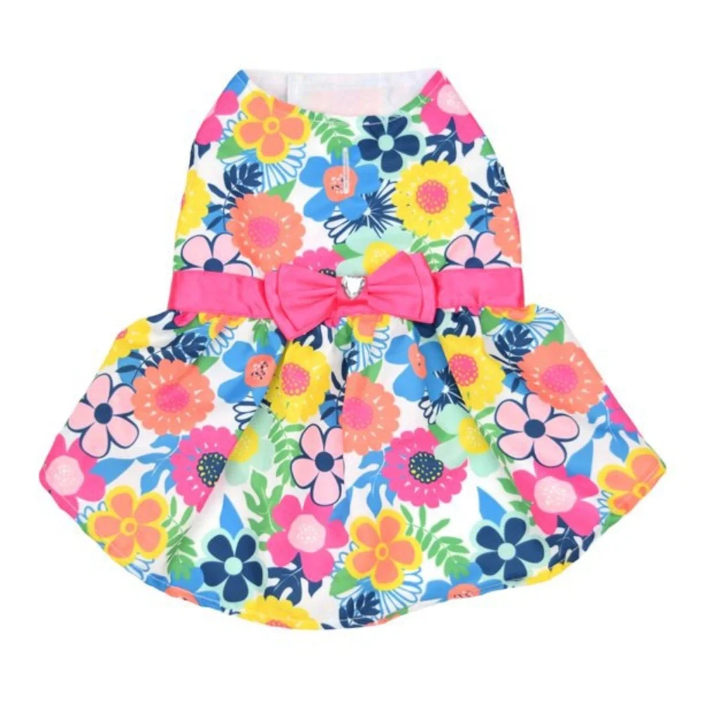 Vibrant Life Bright Floral Dog Dress, Size Small